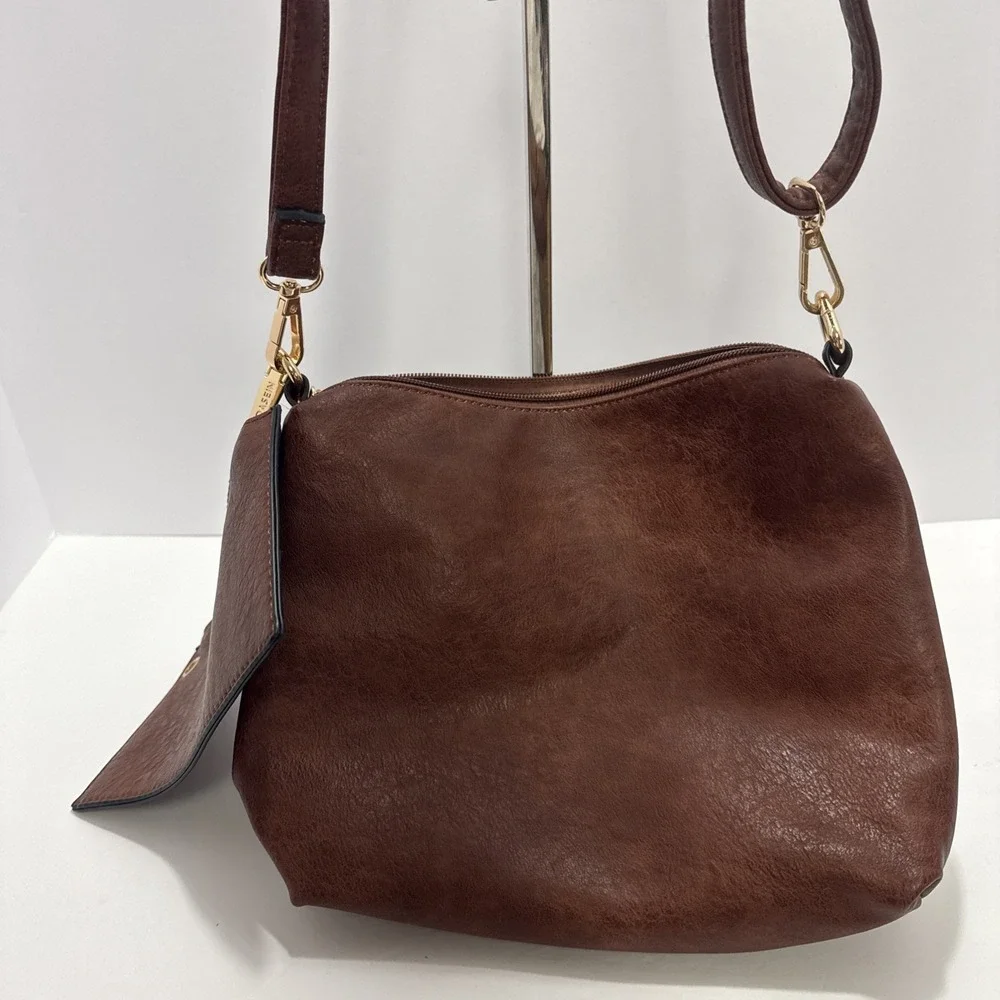 Dasein Hobo Bag Wallet Set Brown Shoulder Crossbody Adjustable Western Boho‎ Y2K
